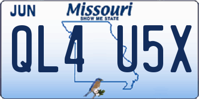 MO license plate QL4U5X