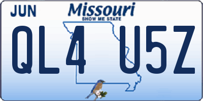 MO license plate QL4U5Z
