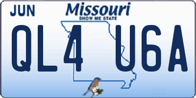 MO license plate QL4U6A