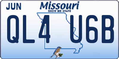MO license plate QL4U6B