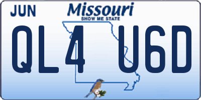 MO license plate QL4U6D