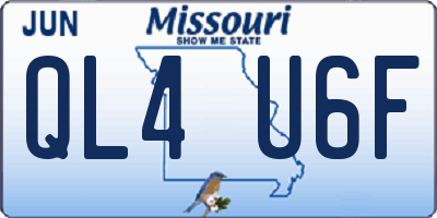 MO license plate QL4U6F