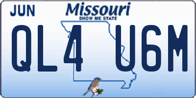 MO license plate QL4U6M