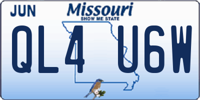 MO license plate QL4U6W