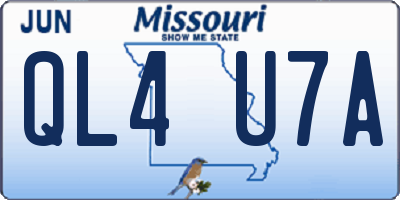 MO license plate QL4U7A