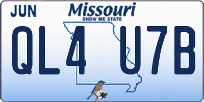 MO license plate QL4U7B