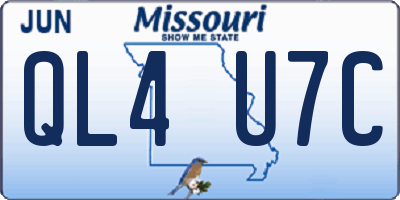 MO license plate QL4U7C