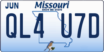 MO license plate QL4U7D