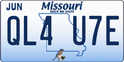 MO license plate QL4U7E