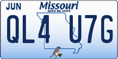MO license plate QL4U7G