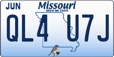 MO license plate QL4U7J