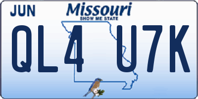 MO license plate QL4U7K