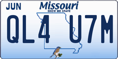 MO license plate QL4U7M