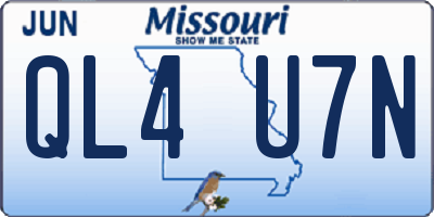 MO license plate QL4U7N
