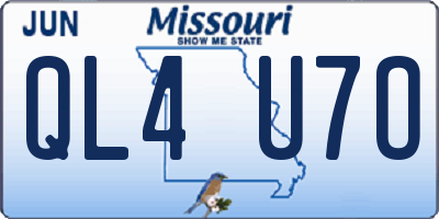 MO license plate QL4U7O