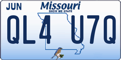 MO license plate QL4U7Q