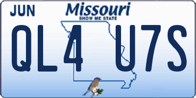 MO license plate QL4U7S
