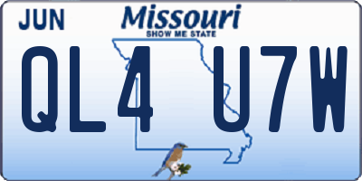 MO license plate QL4U7W