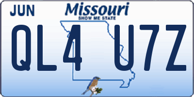 MO license plate QL4U7Z