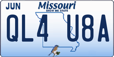 MO license plate QL4U8A