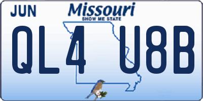 MO license plate QL4U8B