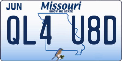 MO license plate QL4U8D
