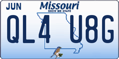 MO license plate QL4U8G