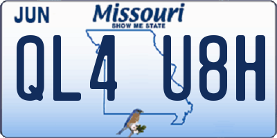 MO license plate QL4U8H