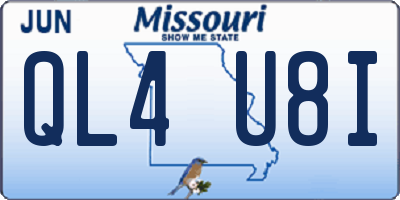 MO license plate QL4U8I