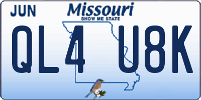 MO license plate QL4U8K