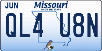 MO license plate QL4U8N