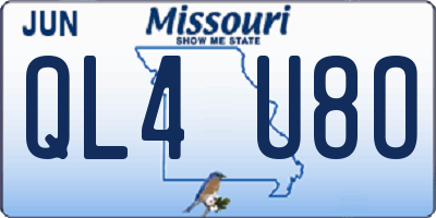MO license plate QL4U8O