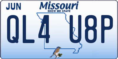 MO license plate QL4U8P
