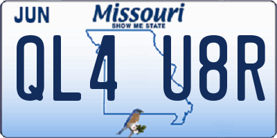 MO license plate QL4U8R