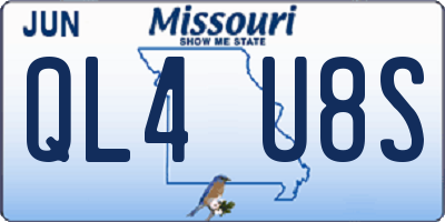 MO license plate QL4U8S