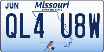 MO license plate QL4U8W