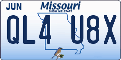 MO license plate QL4U8X
