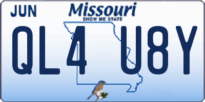 MO license plate QL4U8Y