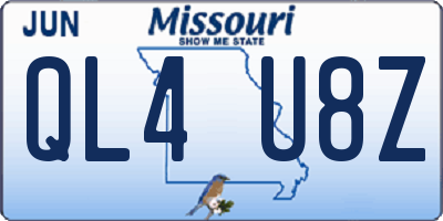 MO license plate QL4U8Z