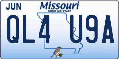 MO license plate QL4U9A