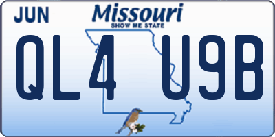 MO license plate QL4U9B