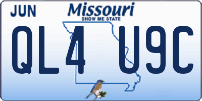 MO license plate QL4U9C