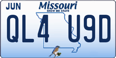 MO license plate QL4U9D
