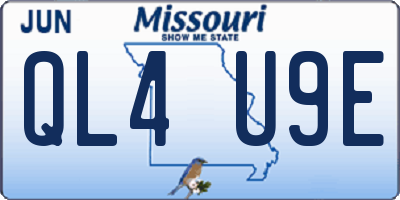 MO license plate QL4U9E