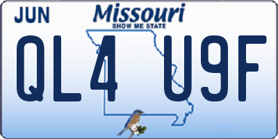 MO license plate QL4U9F