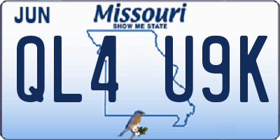 MO license plate QL4U9K