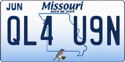MO license plate QL4U9N