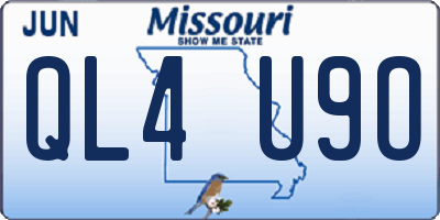 MO license plate QL4U9O