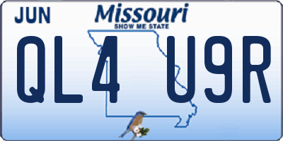 MO license plate QL4U9R