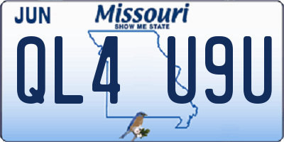 MO license plate QL4U9U